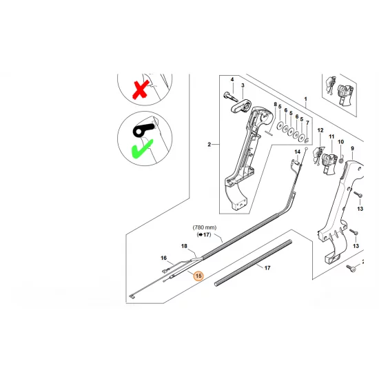 STIHL  Cięgno sterowania główną przepustnicą 4203 180 1104